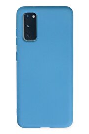 CepteToptan Samsung Galaxy S20 Kılıf Nano içi Kadife Silikon - Mavi - DROPX5754-1034
