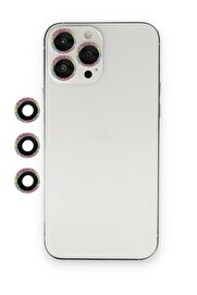 CepteToptan iPhone 12 Pro Max Shine Kamera Lens - Rainbow - DROPX6695-1229
