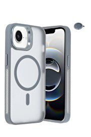 CepteToptan iPhone 16E Flet Lens Magsafe Kapak - Gri - DROPX2444-8620