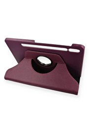 CepteToptan Samsung Galaxy T870 Tab S7 11 Kılıf 360 Tablet Deri Kılıf - Mürdüm - DROPX5698-1986