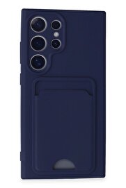 CepteToptan Samsung Galaxy S24 Ultra Kılıf Kelvin Kartvizitli Silikon - Lacivert - DROPX8695-2476