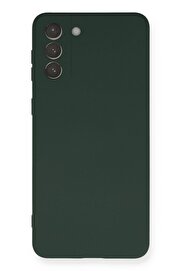 CepteToptan Samsung Galaxy S21 Plus Kılıf Nano içi Kadife Silikon - Koyu Yeşil - DROPX2853-3226
