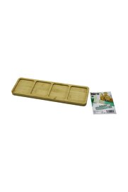 Go İthalat Di̇kdörtgen 4 Bölmeli̇ Ahşap Bambu Servi̇s Sunum Tepsi̇ - Tahtası Mi̇ni̇ Tepsi̇ 33 X 10 X 1.