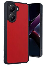 CepteToptan Xiaomi Poco X7 Pro Kılıf Aras Deri Kapak - Kırmızı - DROPX8366-5500