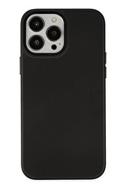 CepteToptan iPhone 13 Pro Max Kılıf Asya Deri Silikon - Siyah - DROPX4856-4795