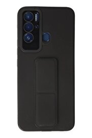 CepteToptan Tecno Pova Neo Kılıf Mega Standlı Silikon - Siyah - DROPX4787-6829