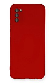 CepteToptan Samsung Galaxy A03S Kılıf Nano içi Kadife Silikon - Kırmızı - DROPX3301-7759