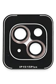 CepteToptan iPhone 15 PVD Metal Kamera Lens - Pembe - DROPX3309-4712