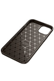 CepteToptan iPhone 14 Kılıf Auto Focus Karbon Kapak - Kahverengi - DROPX9143-7487