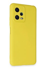 CepteToptan Xiaomi Redmi Note 12 5G Kılıf Nano içi Kadife Silikon - Sarı - DROPX7158-7136