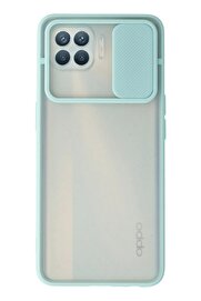 CepteToptan Oppo Reno 4 Lite Kılıf Palm Buzlu Kamera Sürgülü Silikon - Turkuaz - DROPX2413-7358