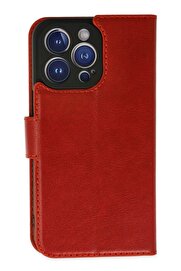 CepteToptan iPhone 14 Pro Max Kılıf Trend S Plus Kapaklı Kılıf - Kırmızı - DROPX3503-3205