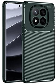 CepteToptan Xiaomi Redmi Note 14 Pro 5G Kılıf Auto Focus Karbon Kapak - Koyu Yeşil - DROPX5219-6028