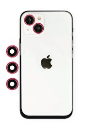 CepteToptan iPhone 14 Shine Kamera Lens - Kırmızı - DROPX4008-7766