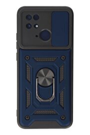 CepteToptan Xiaomi Redmi 10C Kılıf Pars Lens Yüzüklü Silikon - Lacivert - DROPX3471-2967