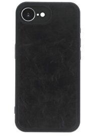 CepteToptan iPhone 16E Kılıf Aras Deri Kapak - Siyah - DROPX8248-5938