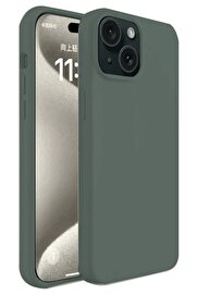 CepteToptan iPhone 15 Plus Kılıf First Silikon - Koyu Yeşil - DROPX7983-5768