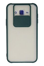 CepteToptan Samsung Galaxy J7 Kılıf Palm Buzlu Kamera Sürgülü Silikon - Yeşil - DROPX9397-4780