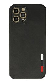 CepteToptan iPhone 12 Pro Kılıf Loop Deri Silikon - Siyah - DROPX8578-3347