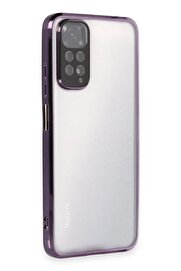 CepteToptan Xiaomi Redmi Note 11 Kılıf Lensli Silikon - Mor - DROPX8260-4347