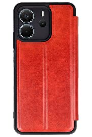 CepteToptan Xiaomi Redmi Note 14 4G Kılıf Flip Cover - Kırmızı - DROPX5761-6254