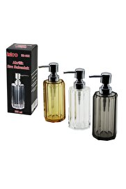 Go İthalat Uzun Seki̇zgen Şeffaf - Renkli̇ Akri̇li̇k - Mi̇ka Kri̇stal Sıvı Sabunluk 200Ml (4457)