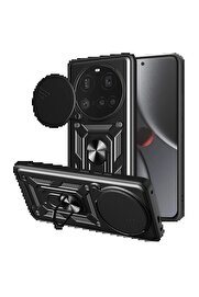 CepteToptan Xiaomi Mi 15 Ultra Kılıf Pars Lens Yüzüklü Silikon - Siyah - DROPX2091-4793