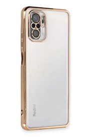 CepteToptan Xiaomi Redmi Note 10 Kılıf Lensli Silikon - Gold - DROPX6767-5129