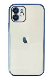CepteToptan iPhone 12 Kılıf Lensli Silikon - Mavi - DROPX5261-1733