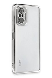CepteToptan Xiaomi Redmi Note 10 Pro Kılıf Lensli Silikon - Gümüş - DROPX9700-4374