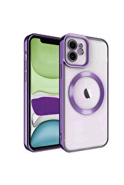 CepteToptan iPhone 12 Kılıf Kross Magneticsafe Kapak - Mor - DROPX8221-1638