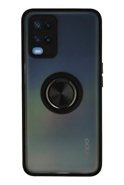 CepteToptan Oppo A54 4G Kılıf Montreal Yüzüklü Silikon Kapak - Siyah - DROPX6248-1555