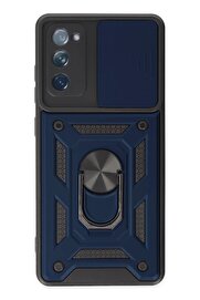 CepteToptan Samsung Galaxy S20 FE Kılıf Pars Lens Yüzüklü Silikon - Lacivert - DROPX2866-1777