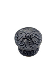 evimdeyokyok Antika Tarz Dekoratif Pirinç Çiçekli Kapı Tokmağı - 80 mm Çap, Oksit