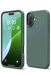 CepteToptan iPhone 16 Plus Kılıf Nano içi Kadife Silikon - Koyu Yeşil