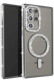 CepteToptan Samsung Galaxy S23 Ultra Joke Simli Magneticsafe Kılıf - Gümüş - DROPX5010-5053