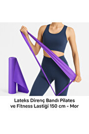 TRENDMEN Lateks Direnç Bandı Pilates ve Fitness Lastiği 150 cm - Mor