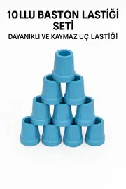 TRENDMEN 10'lu Baston Lastiği Seti – Dayanıklı ve Kaymaz Uç Lastiği