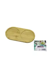 Go İthalat 2 Bölmeli̇ Oval Ahşap Bambu Yağdanlık Altlık Mi̇ni̇ Tepsi̇ 12 X 23.4 X 0.8Cm (4457)