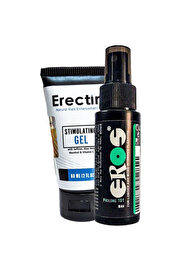 Adoi̇l Eros Büyük Boy 60 Ml Ti̇me Stop Sprey Ve Erekti̇n Sti̇mul Gel Erkeklere Özel 60 Ml Jel