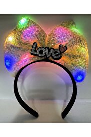Evi̇mdeyokyok Led Işıklı Love Yazılı Sarı Fi̇yonk Taç – Kız Çocuk Parti̇ Tacı
