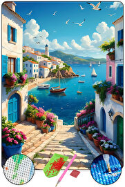 Hondep 5D Sayılarla Elmas Boyama 50X40 Cm Kendi̇n Yap Dıy Puzzle Hobi̇ Seti̇ Mozai̇k Tablo Dekorasyon