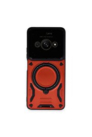nerede bulurum Xiaomi Poco C61 Kılıf Joy Lens Standlı Kapak - Kırmızı