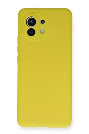 CepteToptan Xiaomi Mi 11 Kılıf Nano içi Kadife Silikon - Sarı - DROPX3785-1810