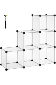 STOREMAX PRStoRe Takılabilir raf, plastik raf, DIY küp raf, basamaklı raf, raf sistemi, 6 bölme, oyuncakl