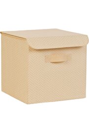 STOREMAX lvnshop Textile Bej Kapaklı Kutu Set 30 x 30 x 30 cm 224120