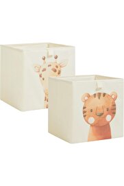 STOREMAX jptrShop Home Textile 2'li Çocuk Odası Sevimli Hayvanlar Kutu Set 33 x 30 x 33 cm 1111498
