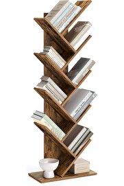 STOREMAX aclyashop Ağaç Kitap Rafı, 8 Katlı Ayaklı Kitaplık, Oturma Odası, Ev Ofis için Ahşap Raflı, Lbc11Bx