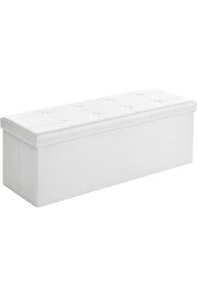 STOREMAX snShop Tabure 120 Litre, Saklama Kutusu, Tabure, Katlanabilir, 300 Kg'A Kadar Yük, Sentetik Deri Ka