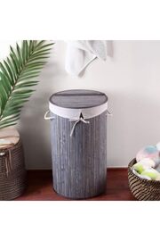 STOREMAX lvnshop El Yapımı Hasır Katlanır Çamaşır Sepeti Yuvarlak 55 Litre (35cm*35cm*61cm), Malzemeden Üreti